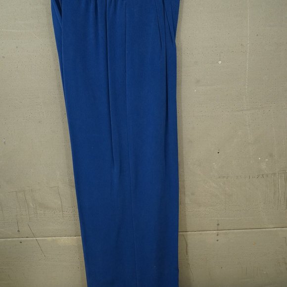 New Adriana Papell Talbots Size 8 Petit Royal Blue Silk Pants Suit - Picture 2 of 7